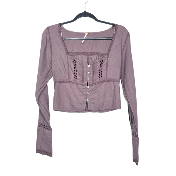 Free People Mauve Long Sleeve Blouse - Picture 1 of 3